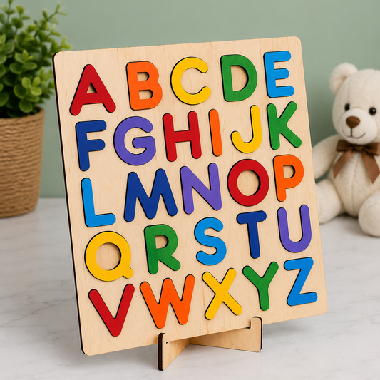 Wooden Alphabet Puzzle Board for Kids | Montessori ABC Learning Toy