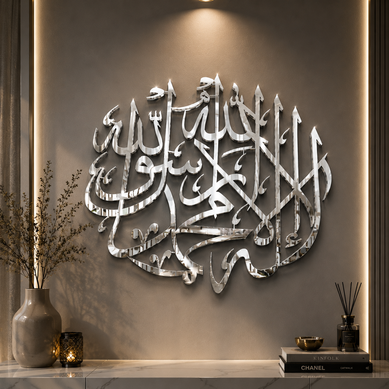 Kalima Tayyaba Premium Mirror Finish Islamic Wall Art – MDF & Acrylic | 24 inch